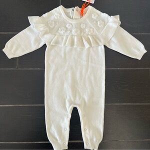 Egg Collective White Bodysuit with Ruffle Detail
